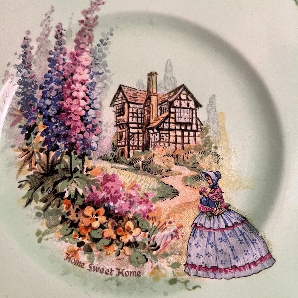 Vintage L & Sons Ltd English‎ Ware COUNTRY SCENE Plate~Hanley, ENGLAND